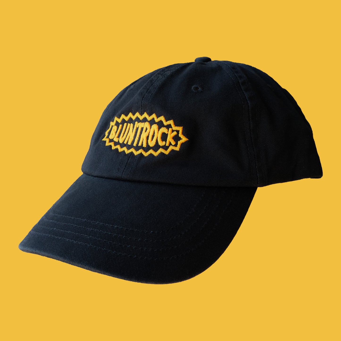 
                  
                    Black Baseball Cap, Yellow Badge Embroidery
                  
                