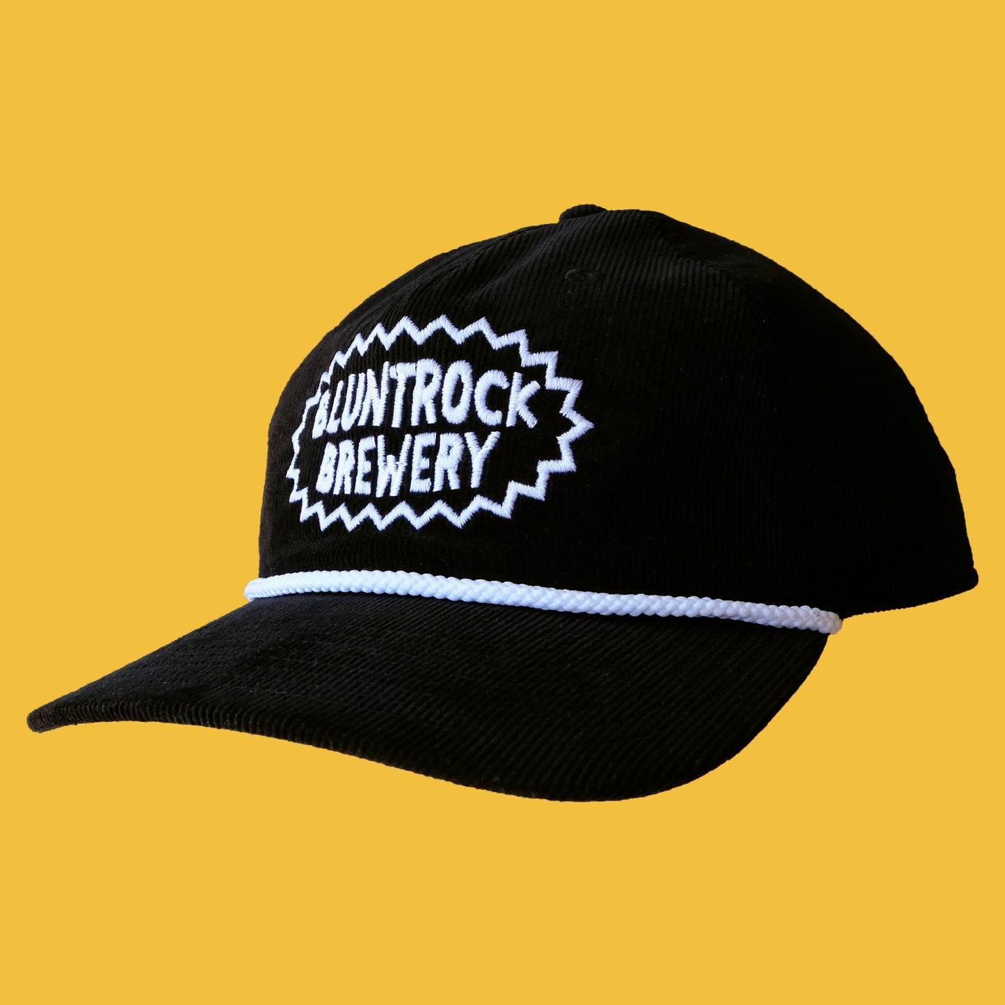 
                  
                    Black Cord Rope Cap, White Embroidery
                  
                